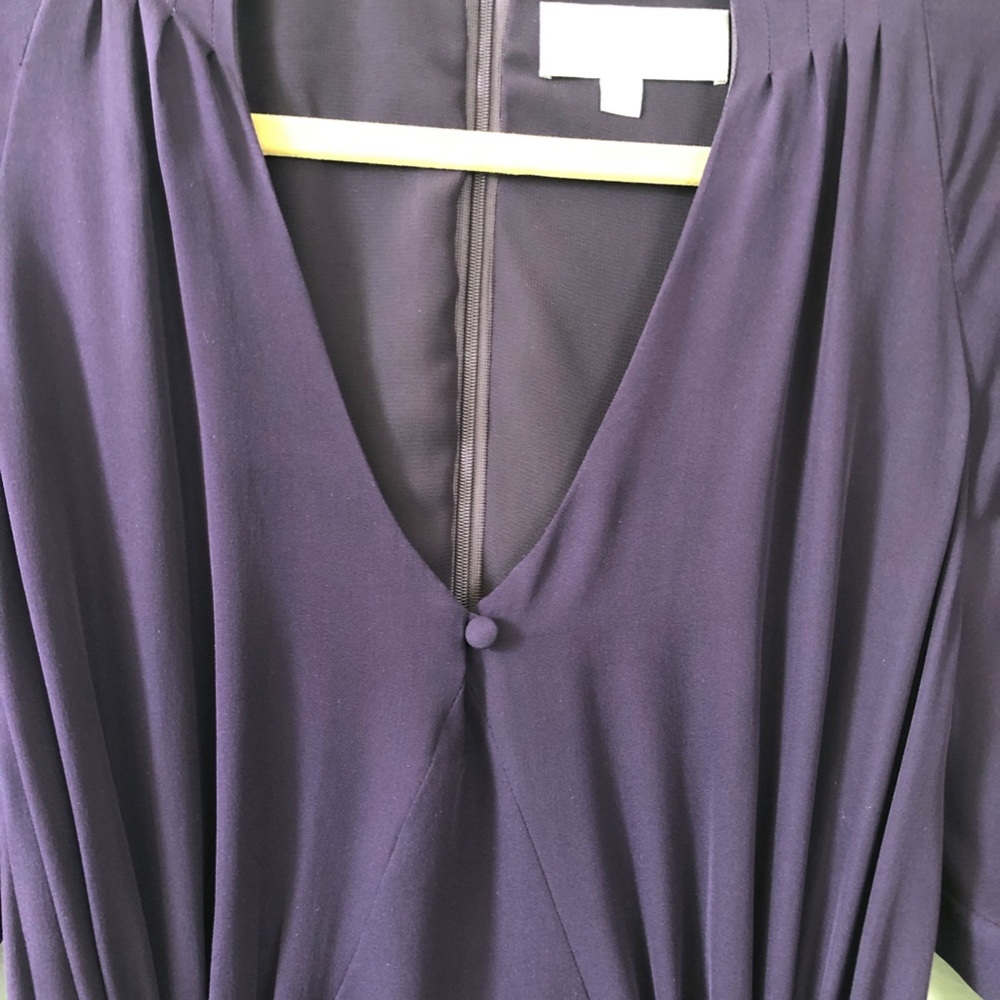 Badgley Mischka Silk Dress Size 8 Plum Color - Picture 4 of 13